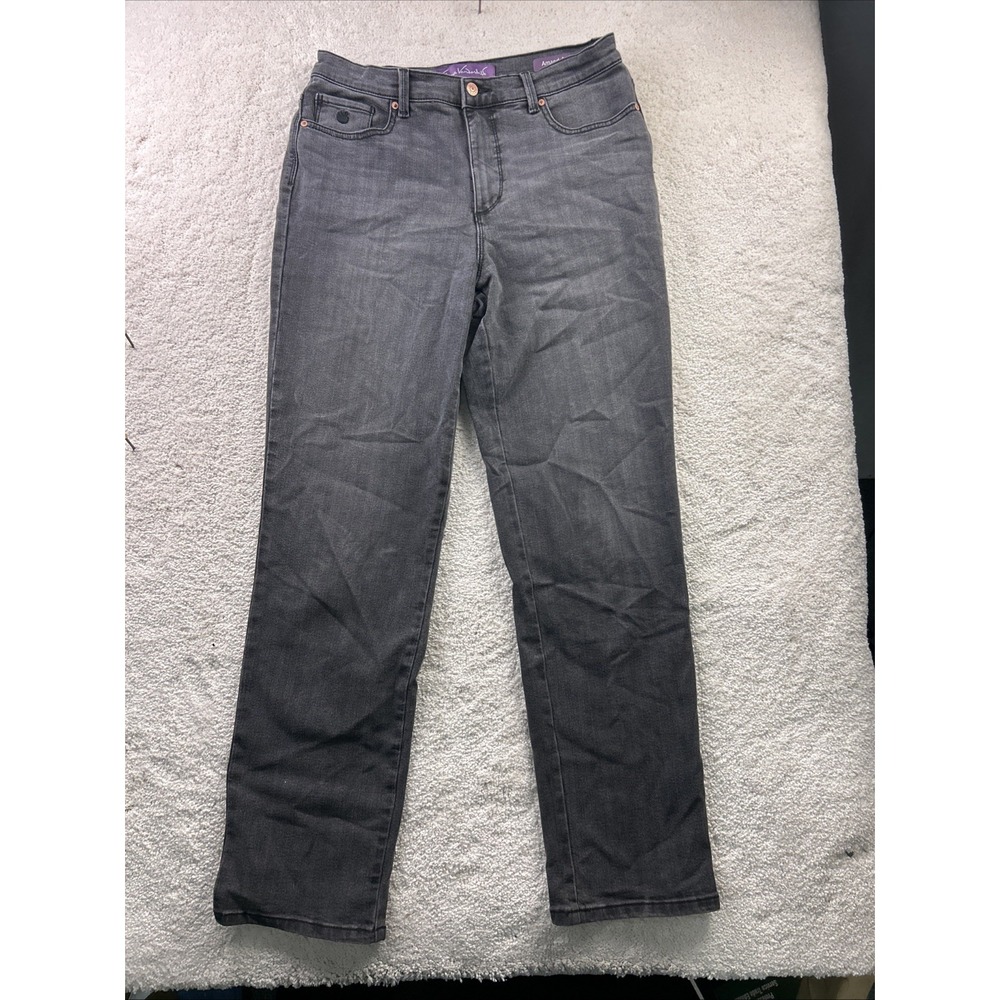 Gloria Vanderbilt Womens Amanda Jeans Size‎ 10 Gray Stretch Boho Y2K